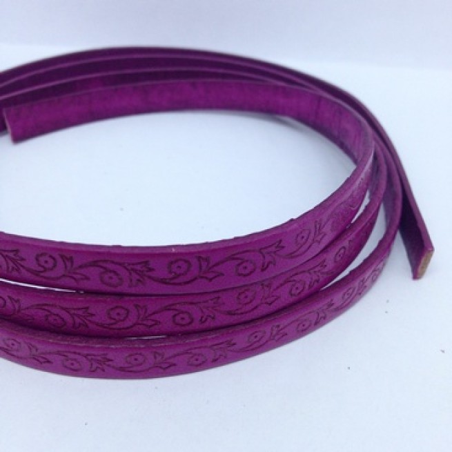 Шнур шкіра STAMP 8х2 мм тип U0873 рожевий фуксія Італія